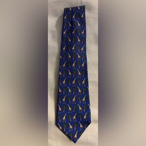 Banana Republic Blue Tie with Giraffe Design